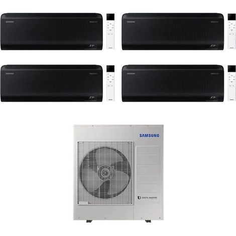 SAMSUNG Condizionatore quadrisplit Windfree Black S2 9000+9000+12000+12000 btu 10kw inverter wifi codice prod: AR70F09(09)(12)(12)C1ABNEU AJ1 (1/2)