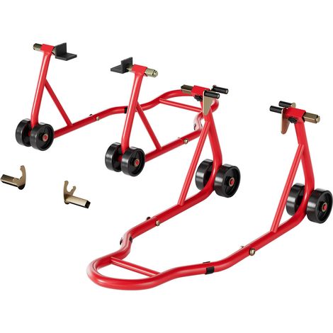 Soporte para motocicleta, elevador para motocicleta, juego completo, delantero y trasero, 2 piezas, servicio (1/5)