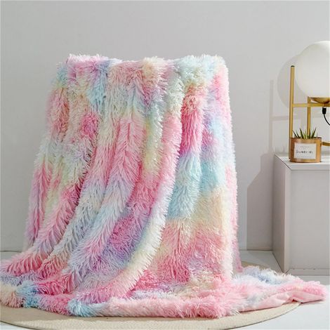 Couverture Peluche - 130 x 160 cm - Microfibre Polyester - Pour Canapé Lit Chambre - 1 Pièce (1/5)