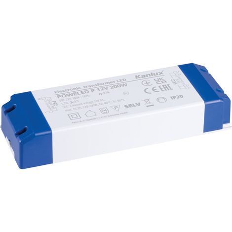 Alimentare LED 12V 200W - Plastica bianca - IP20 - Kanlux TRETO (1/2)