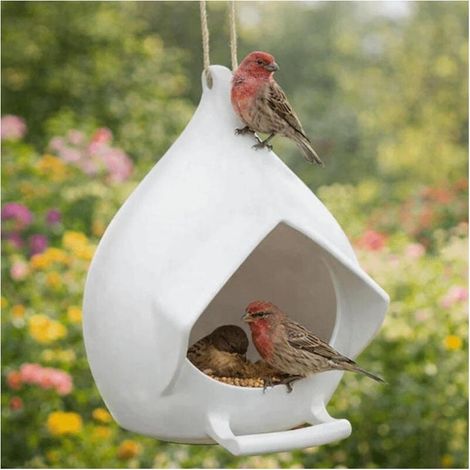 Alimentateur d'oiseaux sauvages suspendu - Distributeur de station d'alimentation imperméable pour jardin en plein air B