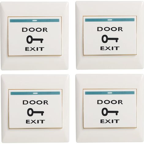 Interrupteur Bouton d'Exit Poussoir 12VDC pour Le Système de Contrôle de Sécurité de la Porte (Paquet de 4) (1/5)
