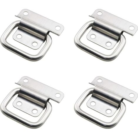 Poignée pliante en acier inoxydable, poignée de caisse, poignée de boîte à outils, argent, 4 pièces (petite) (1/4)