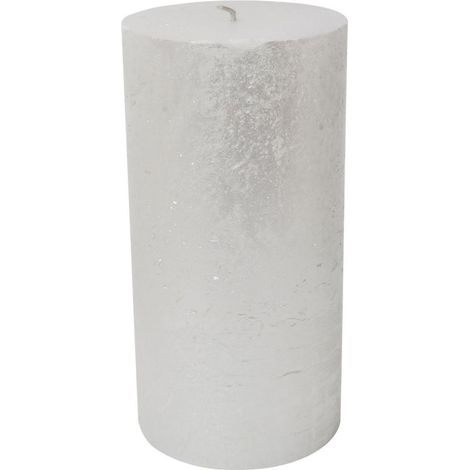 Libra Rustica Pillar Candle - Paraffin - L10 x W10 x H20 cm - Pearl/White