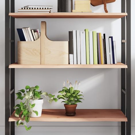 Wandregal 80x40x2 cm Massivholz Eiche Unbehandelt