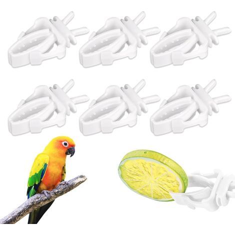 Lot de 6 Pinces à Nourriture pour Perruches, Clips pour Fruits et Légumes de Perroquets, Accessoires en Plastique pour Cage à Oiseaux (Pour Perruches, Perruches Ondulées, Cockatiels, Cacatoès) (1/5)