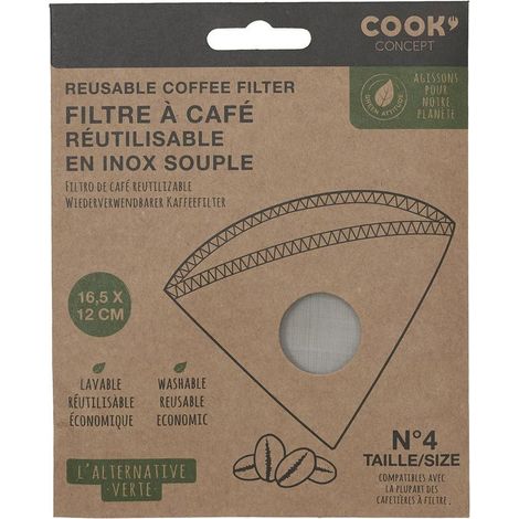 Filtre à Café Réutilisable - COOK CONCEPT - Gris (1/4)