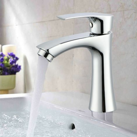 Kaltwasserhahn zum Händewaschen, Edelstahl, Chrom, Badezimmerarmatur, Einzelwaschbeckenarmatur, modernes Design, Waschtisch-Mischbatterie