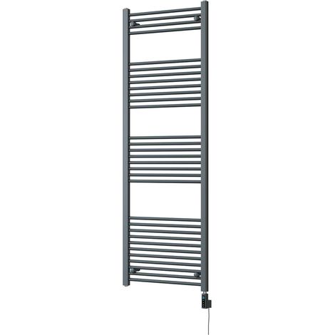 Zennor - Anthracite Electric Towel Rail H1800mm x W600mm Straight 900w Thermostatic WIFI (1/3)