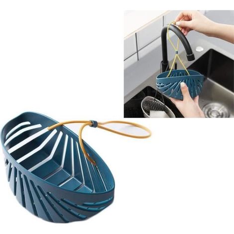 Panier de vidange - Pour-Évier - Réglable - Bleu - PE - Multifonctionnel
