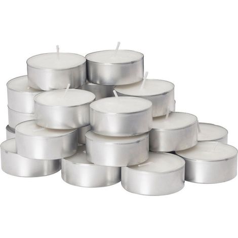 TrAdE Shop Traesio - 20x Bianco Candele Lumini - 3.5 Ore Di Tempo Di Combustione Tea Light -