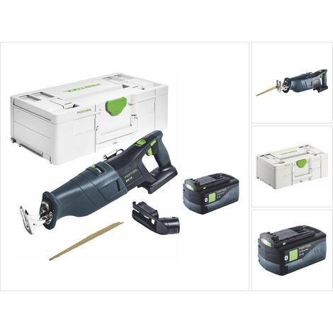 Festool – Scie sabre sans fil 18V – Moteur Brushless – 1 batterie 5,0Ah – Profondeur de coupe 230mm – Pour bois dur et métal - RSC 18 EB (1/5)