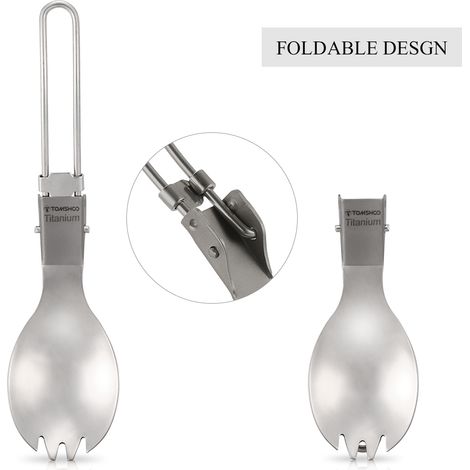 Fourchette pliante en titane, couverts légers pour dîner en plein air, pour voyage, Camping, sac à dos (1/5)