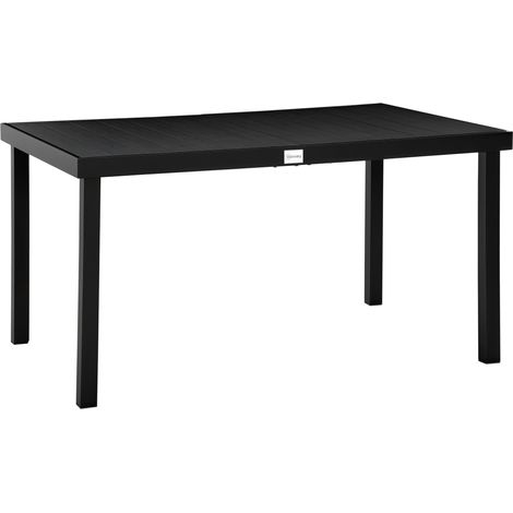 Table repas jardin aluminium 6 places 140x90x74 cm, conception soignée (1/5)