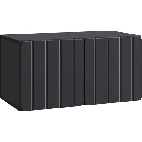 Wall-Mounted TV Cabinet 59.5 x 31 x 30 cm Black Engineered Wood vidaXL (1/5)