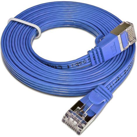 Slim Wirewin PKW-STP-SLIM-KAT6 2.0 BL RJ45 Câble réseau, câble patch CAT 6 U/FTP 2.00 m bleu plat 1 pc(s) D639151 (1/2)