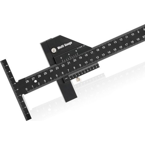 [JAMAIS UTILISÉ] Marking Ruler, Stainless Steel T Type Hole Ruler Mitre Angle Ruler Ruler Woodworking Ruler Scribing Ruler Aluminum Alloy T Type Scriber Measure Carpentry Marking Gauge DIY (1/5)