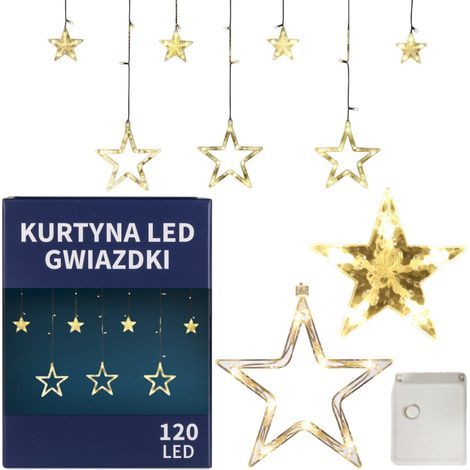 Guirlande lumineuse étoiles de Nol, 120 LED blanc chaud (1/5)
