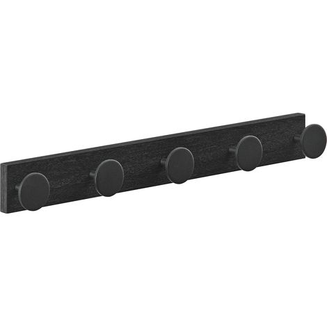 Porte-manteau mural noir avec 5 boutons – Longueur optimisée pour espaces réduits – Idéal pour entrée, cuisine ou salle de bain (1/5)