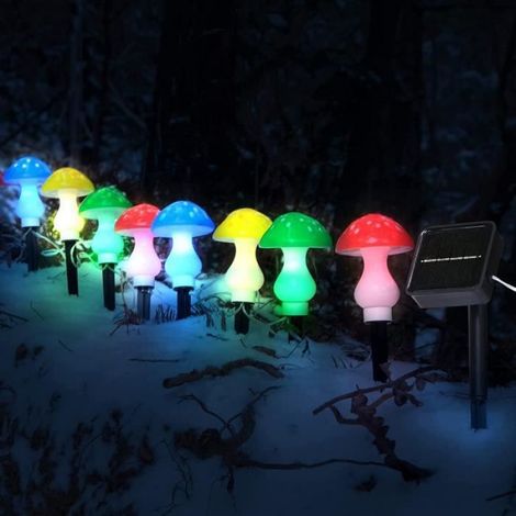 Guirlande Lumineuse Solaire - - Champignon de Noël - 8 Modes - IP65 - Multicolore (1/4)