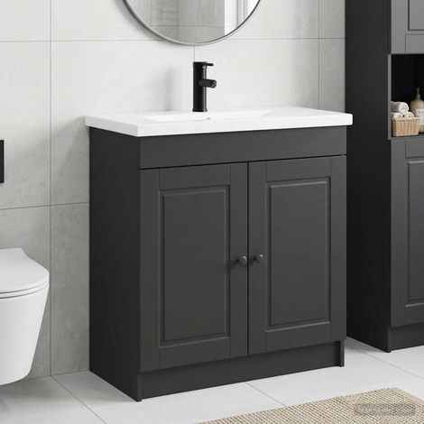 Juego de muebles de baño Negro 56 x 37,5 x 81 cm