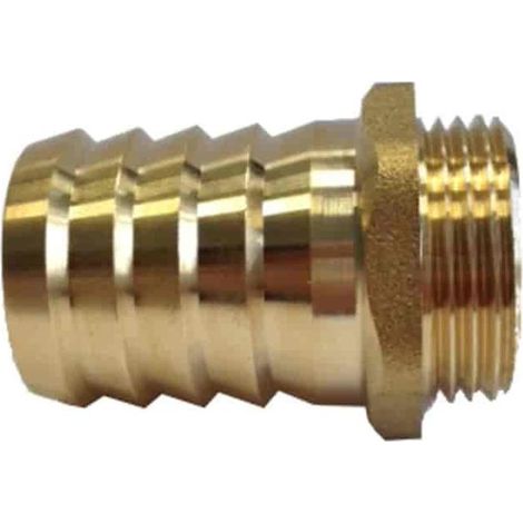 Raccord laiton 3/4, filetage mâle, 25 mm, raccord cannelé