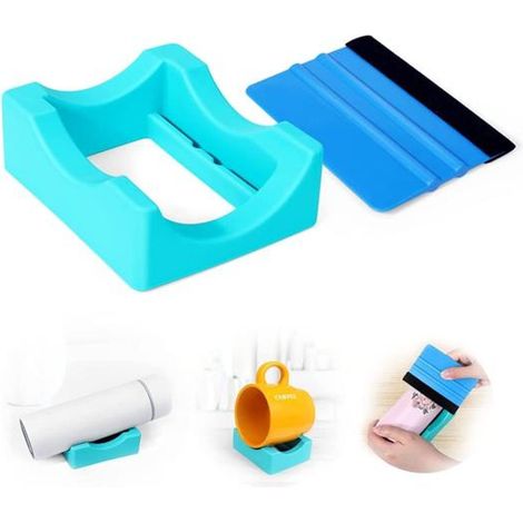 1 pièce Porte-tasse en silicone robuste, avec raclette en feutre pour pose de vinyle, antidérapant, inclinable et horizontal, idéal pour loisirs créatifs (1/5)