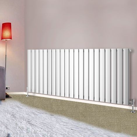 Modern Designer Radiator Chrome Column Flat Panel Central Heating Horizontal Single 600x1428mm (1/4)