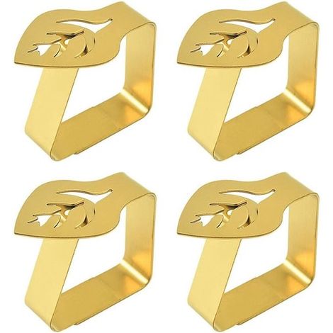 Clip para mantel de escritorio, clip de acero inoxidable de 8 piezas para mantel, soporte para mantel antideslizante y grueso, oro y plata (1/4)
