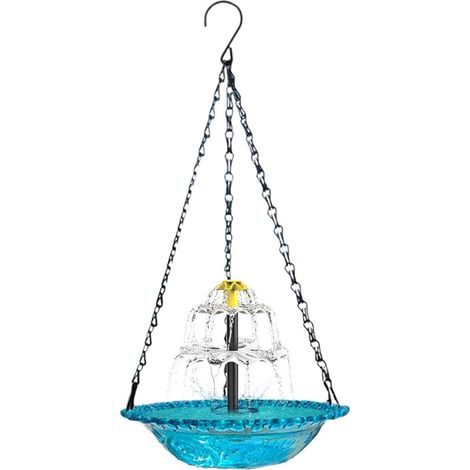 Hängende Solar-Wasserfallfontäne für Vogelbad, kompatibel mit Stromversorgung und Vogelbad