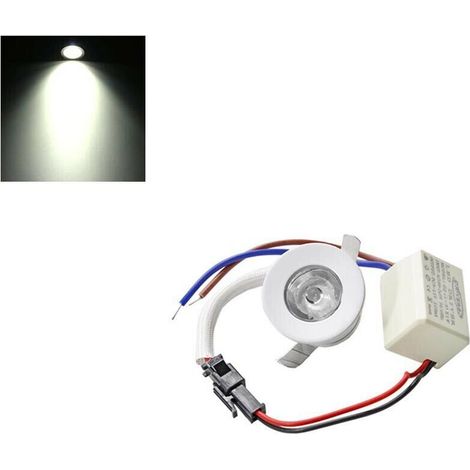 Faretto Led 1 W A Incasso Mini Punto Luce Naturale 4000k Bordo Bianco
