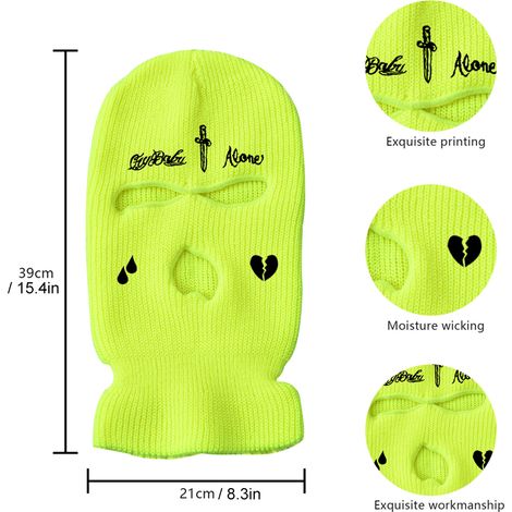 3 Trous Cagoule Tricotée Couvre-Visage Automne Hiver Respirant Chaud Ski Visage Homme Femme Extérieur Vélo Ski Course (1/5)