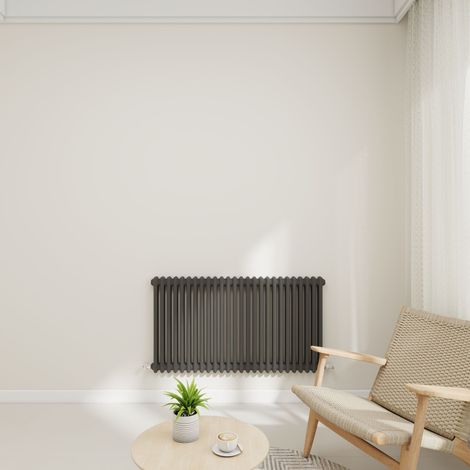 Stech Homes 600x1190mm Anthracite Traditional 2 Column Horizontal Cast Iron Style Central Heating Radiator (1/5)