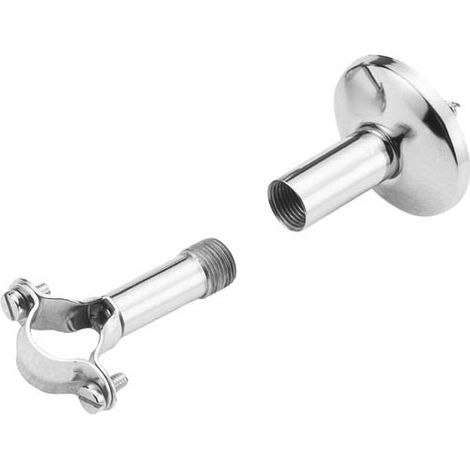 Collier de fixation murale réglable Ø16mm – Laiton chromé – Profondeur ajustable 65 à 90mm – Compatible colonnes douche 16mm (1/5)