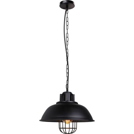 Nostalgic Retro Pendant Light Metal Art Ceiling Light Industrial Vintage Ceiling Light For Cafe Office Bar Club Black Ø33Cm