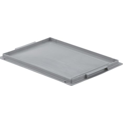 KKE – Couvercle plastique gerbable norme Europe 600 x 400 x 30mm – Protection pour bacs empilables – Compatible avec bacs premium - GRIS 600 X