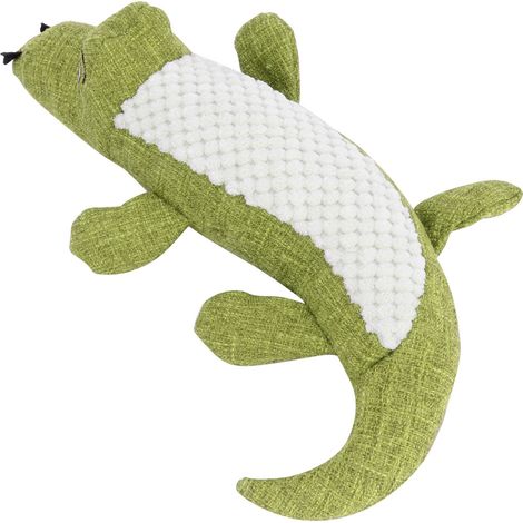 Jouet pour chien en peluche en forme de crocodile, résistant aux morsures et aux vibrations, vert (1/5)