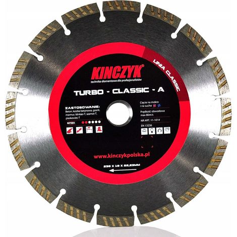 Disco de diamante para cortar cubos de hormigón turbo-classic 350x10x20mm kinczyk (1/4)