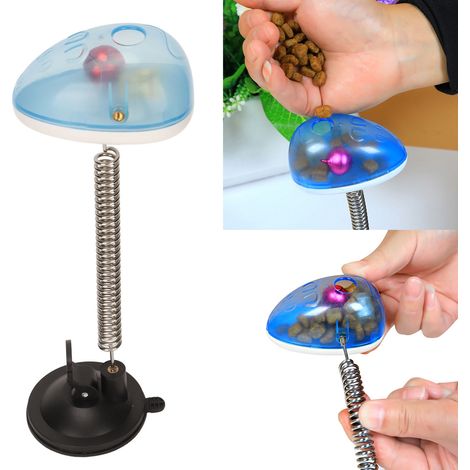 Jouet Distributeur de Friandises - Acier Inoxydable - Ventouse Puissante - Interaction Chien Chat (1/4)