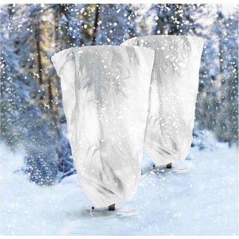 Housse d'hivernage pour plantes, 80 x 100 cm, voile d'hivernage pour extérieur, protection contre le gel (2 pièces). (1/5)