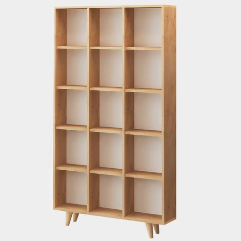 Holz Bücherregal "Zipa" 100 x 25 x 184 cm - Eiche