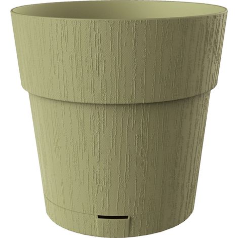 STEFANPLAST Vaso da fiori ETHICA - 2 L - 40 x h39 cm - Con riserva d'acqua - Verde oliva