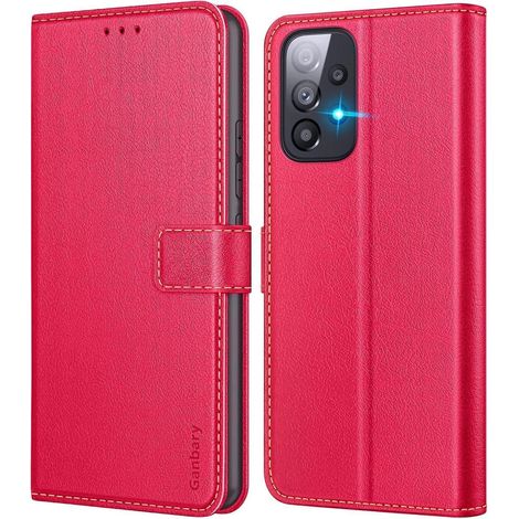 Samsung Galaxy A53 5G Handyhülle Leder Tasche mit Kartenschlitzen Rot (1/5)