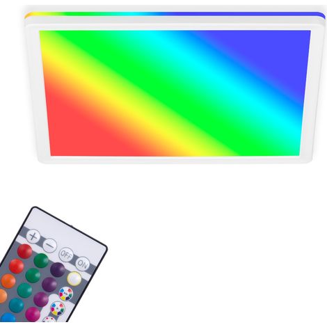 Panneau LED, plafonnier réglable, lampe de plafond, RGB, contrôle des couleurs, rétro-éclairage, 15 Watt, 1 850 Lumen, 4 000 Kelvin, blanc, 293x293x28mm (1/5)