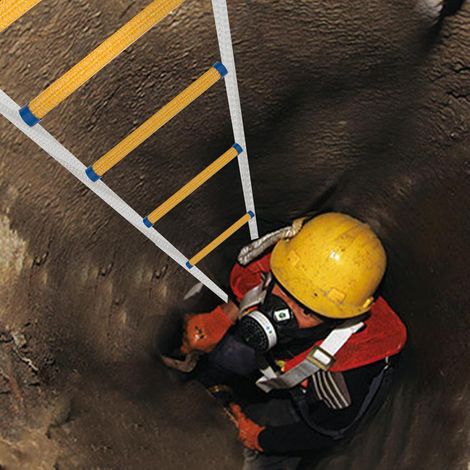Échelle de corde, Échelle de secours ignifuge de 10M, Échelle de feu avec mousqueton, Échelle de secours difficilement inflammable pour maisons de 3-4 étages, balcons, balustrades (1/5)