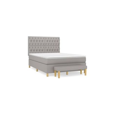 Sommier à lattes de lit avec matelas Gris clair 140x200 Tissu (1/5)