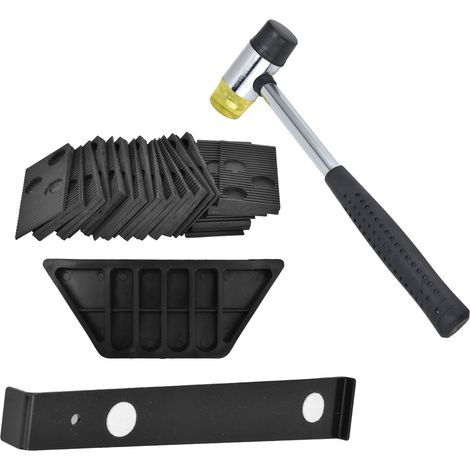 Kit de pose de sol stratifié avec marteau en caoutchouc, barre de traction, cale de frappe et 20 entretoises (1/5)
