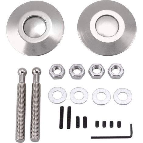 Dekorative Motorhaubenverriegelung aus Aluminiumlegierung, Schnellverschluss, 62 mm Durchmesser, unsichtbare Motorhaubenverriegelung – Silber (1/4)