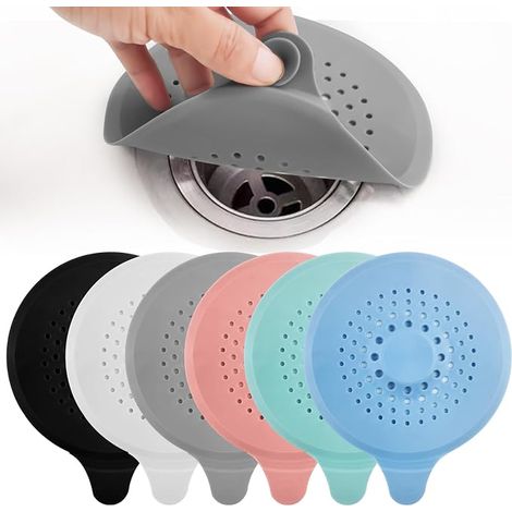 6 Pieces Easy to Clean Shower Hair Catcher, High Capacity Kitchen Sink Filter, Anti Clogging Sewer Hair Filter for Bathroom, Bath and Kitchen (6 Colours) (1/5)