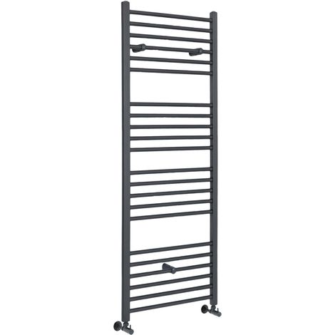 Milano Artle Anthracite Straight Bar Heated Towel Rail Radiator - 1600mm x 400mm (1/4)